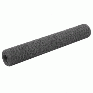 Vidaxl grillage acier et revêtement en pvc 25 x 1 m gris 143283 Vidaxl grillage acier et revêtement en pvc 25 x 1 m gris 143283