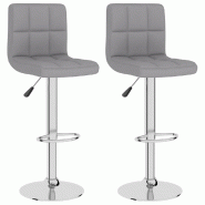 VidaXL Tabourets de bar lot de 2 gris clair tissu Modèle Aero Advance - 334239