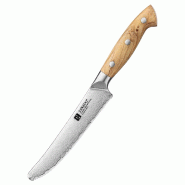 XinZuo - Couteau à fromage – Série X02O Pin - 15 cm - fabriqué en acier composite à 3 couches - multicolore X02O-ZS