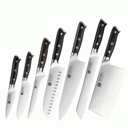 XinZuo - Set de couteaux en acier inoxydable 7 pièces - Série B13S Yu - multicolore multi-matériau B13S-A7
