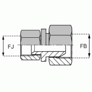 Adaptateurs - Droit femelle tournant JIC - X femelle tournant BSP - Cône 60° - 1"5/16' , 31.04