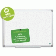 Bi-office tableau blanc earth acier émaillée, magnétique, cadre aluminium, recyclé, auget ft l90 x h60 cm