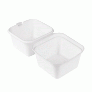 Boîte burger NOVABOX bagasse blanche 475 ml - Burger & sandwich chaud - Lot de 500 - blanc Bagasse RKT28 Boîte burger NOVABOX bagasse blanche 475 ml - Burger & sandwich chaud - Lot de 500 - blanc Bagasse RKT28