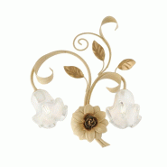 Bonetti Illumina Cesto Applique En Fer Laqué Décapé Ivoire 2 Lumières .42 P.20 Bl274-Ap2-Av - beige 8050713218706