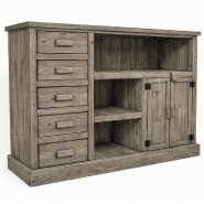 Comptoir L119xP39xH90cm Héritage - pin vieilli - Epaisseur bois 18mm
