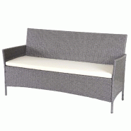 Décoshop26 - Banc de jardin 3 places 154 cm en polyrotin gris coussins crème 04_0001104 - beige 3000027532697