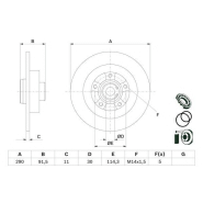 Disque de frein Bosch 0986479F24 - Arrière - Type plein Disque de frein Bosch 0986479F24 - Arrière - Type plein