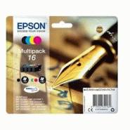 Epson 16 C13T16264012 Pack 4 Cartouches Noir et couleurs (Stylo plume) - multicolore C13T16264010 Epson 16 C13T16264012 Pack 4 Cartouches Noir et couleurs (Stylo plume) - multicolore C13T16264010