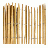 Ganivelle en robinier scié - 100 cm, 3 - clôture de 10 mètres avec espacement 5-6 cm