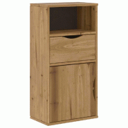 Helloshop26 - Armoire latérale rustique avec tiroir 40 x 24 x 79 cm bois massif pin finition cire de miel 02_0058046 - Bois massif 3000240370748