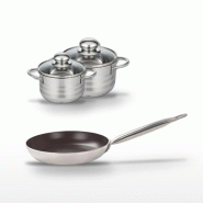 Lot Poêle 28 cm & 2 Faitouts 12/14 cm Elo Bistro Line - noir 3176239984781