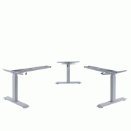 Mendler 3in1 bâti HWC-D40, bâti de table variable, réglable en hauteur électriquement Memory 47kg ~ gris - gris métal 75758