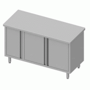 Meuble bas table de travail inox centrale avec 3 portes battantes 1... - P932647140