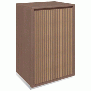 Meuble Vertigo T01 2 tiroirs à l'anglaise  MDF naturel et noyer 60x47x93cm