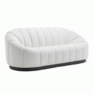 Oviala Business Canapé 3 places en tissu écru - blanc polyester 113649 Oviala Business Canapé 3 places en tissu écru - blanc polyester 113649