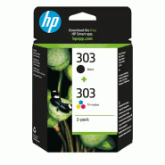 Pack de 2 cartouches authentiques d'encre noire/trois couleurs HP 303