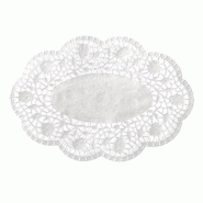 Papstar 500 petit napperon moka ovale 18 cm x 13 cm blanc - blanc papier 12287