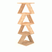 Présentoir Modu' Wood 4 niveaux bois massif 22x22x88 cm