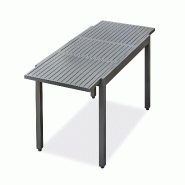 REMARQUABLE Table de jardin en aluminium gris anthracite avec rallonge intégrée (160/220x90 cm) - ORSINO - 3700917630099