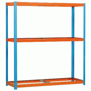 SimonRack Rayonnage industriel, 2000x2100x600 mm, 500 kg au point de flexion, 3 niveaux, sans tablettes, rayonnage garage, Bleu/Orange- Simonforte - o