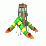 Structure de jeu tour haute - aluminium et PEHD - 67 m² d'exploitation et de sécurité_0