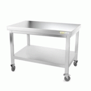 Table de travail en inox soubassement 1000 x 600 mm sur roulettes PREMIUM / GOLDINOX - inox 3701770807109 Table de travail en inox soubassement 1000 x 600 mm sur roulettes PREMIUM / GOLDINOX - inox 3701770807109