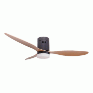 Ventilateur de Plafond lumière LED 40W Noir Silencieux 3Pales Effet bois 6Vitesses Télécommande Mode Été Hiver Minuterie Jocca - noir 8435253578099