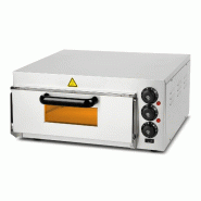 VERTES Four à pizza, électrique 2000W, four en pierre en acier inoxydable avec pierre réfractaire, fonction minuterie et lumière - argenté FD4-P01