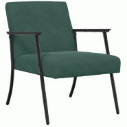 VidaXL fauteuil Vert foncé 59 x 75 x 78 cm Velours Modèle Vega Executive Classique - 42017681