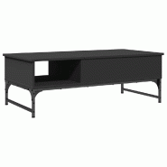 VidaXL Table basse noir 100x50x35 cm bois d'ingénierie et métal Modèle Bellecour Prestige - 845391