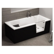 BAIGNOIRE À PORTE ADELAIDE NOIR 160/170/180 X 75/80 X 54 CM