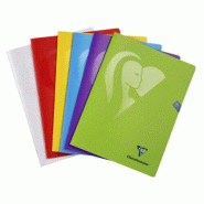 Clairefontaine Lot de 10 Cahier Mimesys 24x32, 96p./48 feuilles 90 g/m² piquées, coloris assortis (6), quadrillé 5x5 - 3329683033622