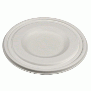 Couvercle pour Mix Bowl réf 39075 bagasse blanche Ø21x1,2cm - par 200