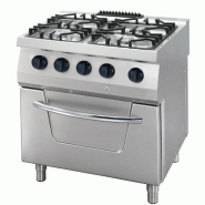 Cuisinière à Gaz 4 Feux Puissante avec Four Électrique 33 kW - Profondeur 70 cm - Structure en Acier Inoxydable | Maxima - 9396114