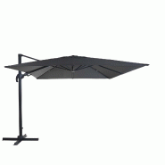 Décoshop26 - Parasol déporté 3x4 m orientable inclinable et rotatif 360° en aluminium et polyester 220 g/m² anthracite sans pied 04_0007948 - alu