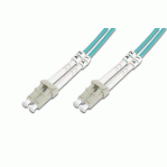 DIGITUS Câble de brassage multimode OM 3 à fibre optique, LC / LC, 2 x LC - 2 x LC, 15 m, aqua - 4016032257356