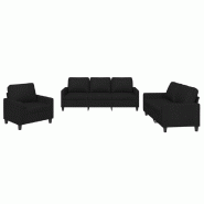 Ensemble de canapés 3 pcs avec coussins Noir Tissu Modèle Oasis Élite - 8721012063990