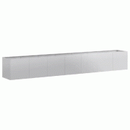 Helloshop26 - Jardinière rectangulaire moderne usage extérieur 280 x 40 x 40 cm en acier galvanisé gris 02_0051483 - gris métal 3000236937115