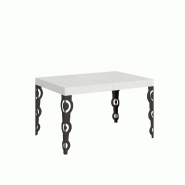Itamoby Table Extensible Karamay 140/400X90 Cm Frêne Blanc Pieds Anthracite - blanc 8050598903278
