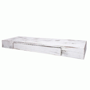 Mendler Etagère murale HWC-H37, Etagère suspendue Etagère murale, tiroir en bois massif 8x80x25cm ~ blanc, shabby - blanc Bois massif 72924