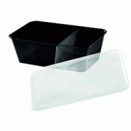 Packnwood FHC - 250Pcs - Boite rectangulaire noire plastique PP à 2 compartiments avec couvercle transparent - 175x120x60mm 750ml - noir plastique 20 Packnwood FHC - 250Pcs - Boite rectangulaire noire plastique PP à 2 compartiments avec couvercle transparent - 175x120x60mm 750ml - noir plastique 20