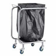 Porte sac poubelle mobile inox 100 litres sur roulettes PREMIUM - GOLDINOX - Acier inoxydable 18/8 3701770839025
