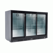 Réfrigérateur de bar EASYLINE, noir / 3 portes coulissantes en verre, hauteur 900 mm, 1350 x 520 mm - plastique 11972