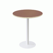 RestooTab - Table Rome blanc Ø70cm rosso jaipur fenix chants couleur bois - rouge Bois manufacturé TB-ROM1-R70M-ROSS.J-BOI