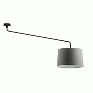 ROSSINI ILLUMINAZIONE Plafonnier Vivien Noir Avec Abat-Jour Conique Anthracite E27 Ip20 48Cm - Design Moderne En Métal Et Tissu Pour Intérieur - Gro