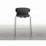 Lot de 2 chaises hautes Dextra en polypropylène avec pieds chromés Lot de 2 chaises hautes Dextra en polypropylène avec pieds chromés