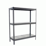 SimonRack Rayonnage industriel, 1500x1500x600 mm, 400 kg au point de flexion, 3 étagères métalliques, Gris/Galvanisé- Ecoforte - gris métal 84351