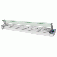 VERTES Bain Marie Chauffe-Plats Professionnel Électrique 1800W en Inox (Incl. 6x 1/2 GN Récipient Avec Couvercle Pour 6x 6L, Température 50 à 200�