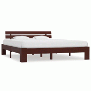 VidaXL Cadre de lit sans matelas marron foncé 180x200 cm pin massif Modèle Ierlonis - 283177