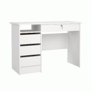 WellHome - Bureau avec 4 tiroirs en coloris Blanc 110 x 49 x 76 cm - Duero White - blanc multi-matériau WH17248